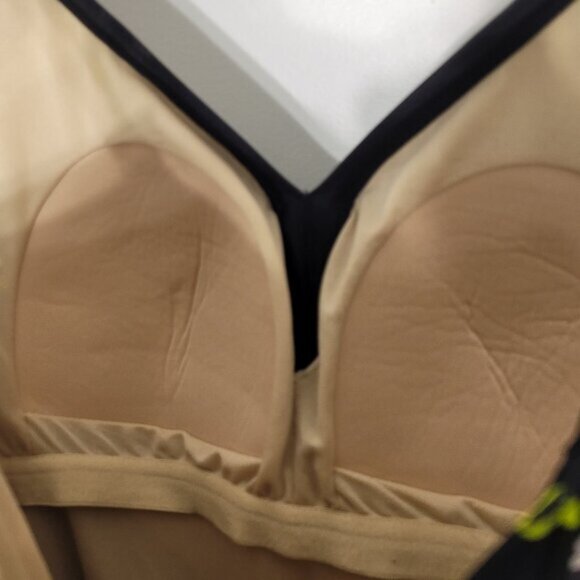 SwimSuit One Piece Green Blue Floral Dress Bathing Suit Adjustable Strap Sz XL - Picture 8 of 14